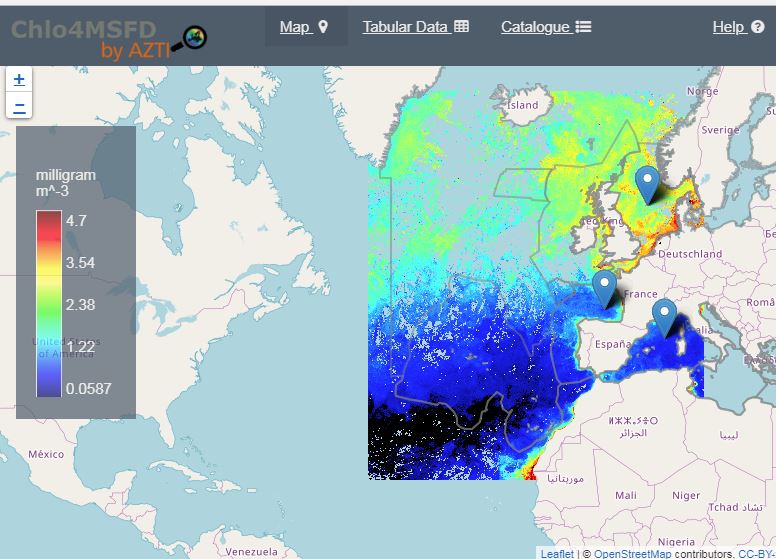 datos de clorofila-a de satélite